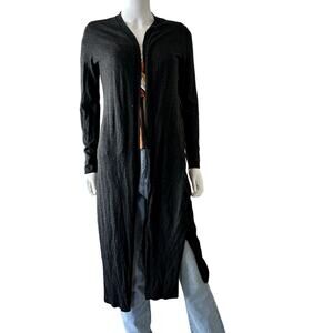 White House Black Market Long Cardigan Sweater Gray Open Front Long Sleeve
